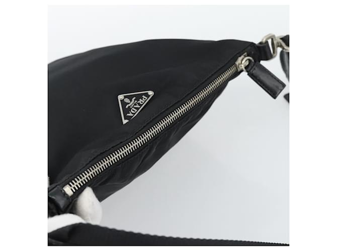 Borsa a Spalla PRADA Nylon Nero Argento Auth 186118 - vista 6