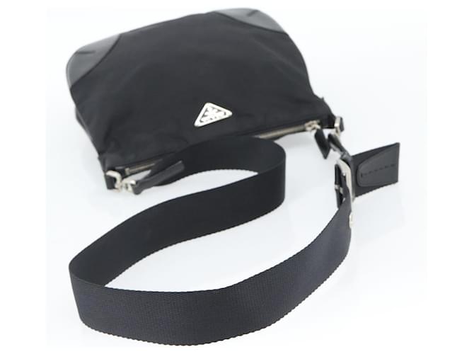 Borsa a Spalla PRADA Nylon Nero Argento Auth 186118 - vista 7