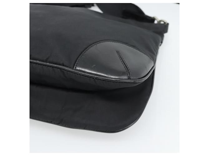 Borsa a Spalla PRADA Nylon Nero Argento Auth 186118 - vista 9