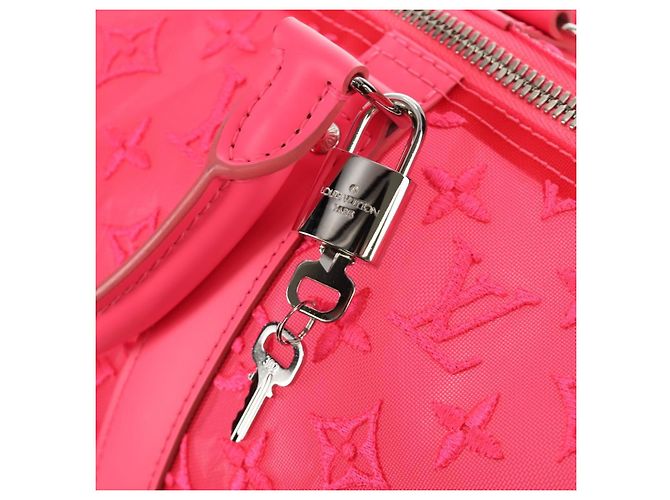 LOUIS VUITTON See Through Keepall Bandouliere 50 Borsa M55267 LV Auth 185330SM Rosa - vista 19
