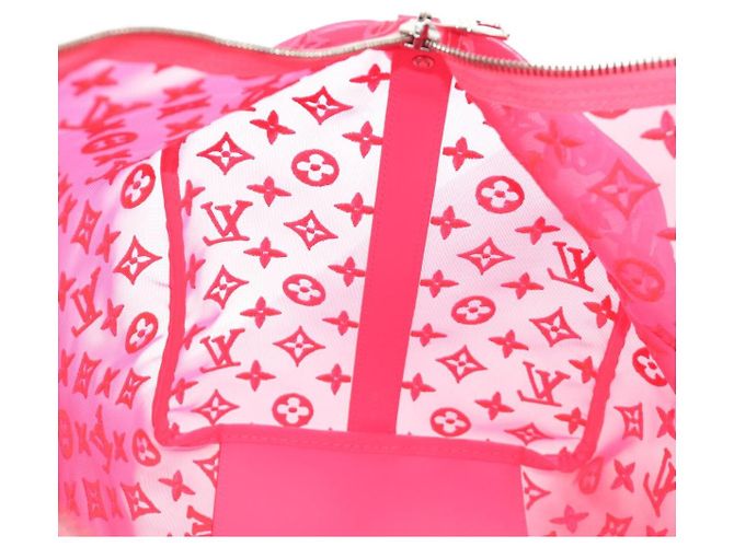 LOUIS VUITTON See Through Keepall Bandouliere 50 Borsa M55267 LV Auth 185330SM Rosa - vista 22