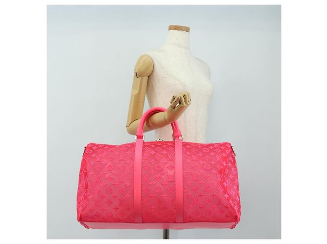LOUIS VUITTON See Through Keepall Bandouliere 50 Borsa M55267 LV Auth 185330SM Rosa - vista 31