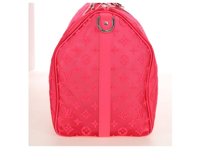 LOUIS VUITTON See Through Keepall Bandouliere 50 Borsa M55267 LV Auth 185330SM Rosa - vista 4