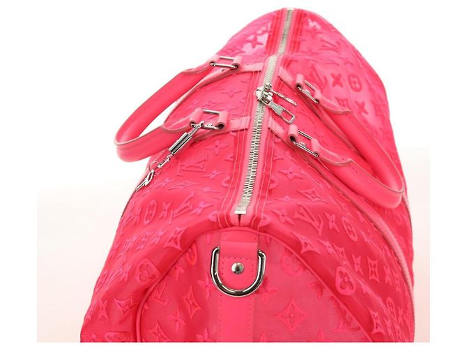 LOUIS VUITTON See Through Keepall Bandouliere 50 Borsa M55267 LV Auth 185330SM Rosa - vista 7