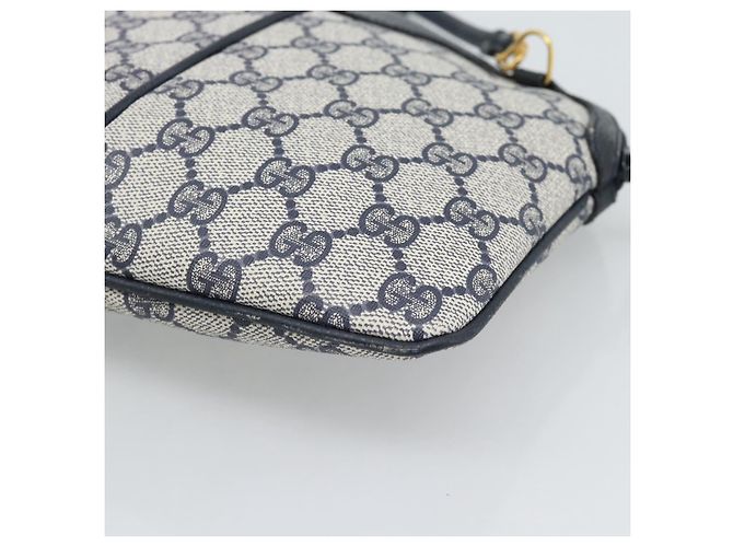 Borsa a Spalla GUCCI GG Supreme Sherry Line PVC Blu Navy Oro 68 02 047 Auth 185910 D'oro - vista 16