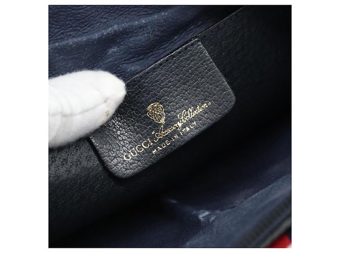 Borsa a Spalla GUCCI GG Supreme Sherry Line PVC Blu Navy Oro 68 02 047 Auth 185910 D'oro - vista 18