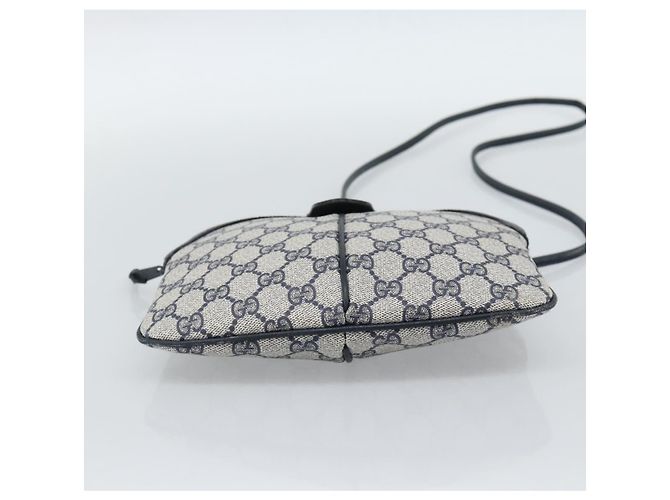 Borsa a Spalla GUCCI GG Supreme Sherry Line PVC Blu Navy Oro 68 02 047 Auth 185910 D'oro - vista 5