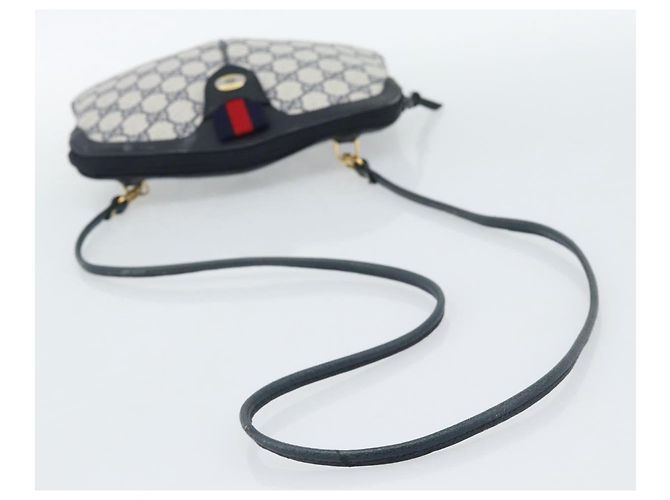 Borsa a Spalla GUCCI GG Supreme Sherry Line PVC Blu Navy Oro 68 02 047 Auth 185910 D'oro - vista 7