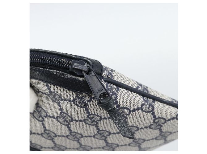 Borsa a Spalla GUCCI GG Supreme Sherry Line PVC Blu Navy Oro 68 02 047 Auth 185910 D'oro - vista 9
