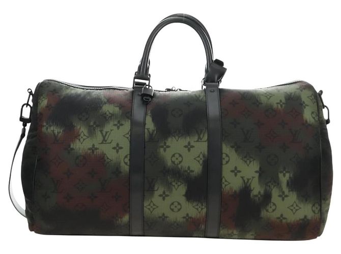 LOUIS VUITTON Monogram Camouflage Keepall Bandouliere 50 M56416 LV Auth 185301SM Cachi - vista 13