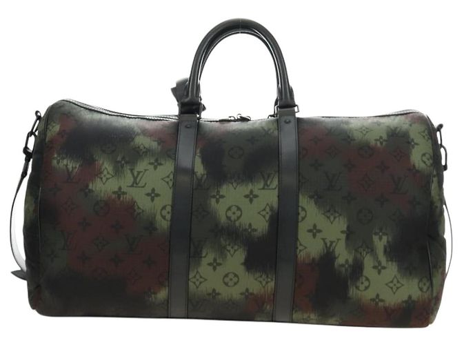 LOUIS VUITTON Monogram Camouflage Keepall Bandouliere 50 M56416 LV Auth 185301SM Cachi - vista 2