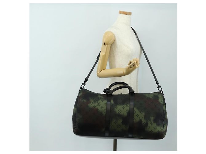 LOUIS VUITTON Monogram Camouflage Keepall Bandouliere 50 M56416 LV Auth 185301SM Cachi - vista 29
