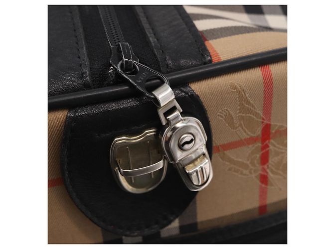 Burberry Nova Check Boston Tasche Canvas Beige Gold Authentisch ep14727 Golden - Ansicht 10