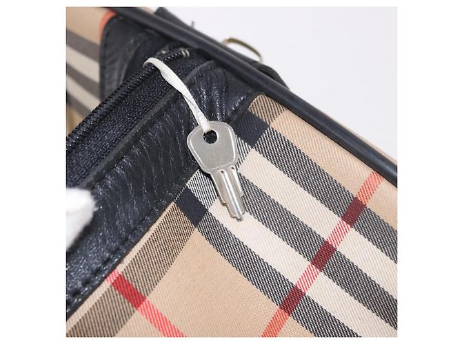 Burberry Nova Check Boston Tasche Canvas Beige Gold Authentisch ep14727 Golden - Ansicht 12