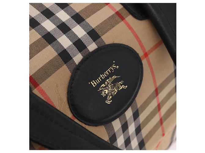Burberry Nova Check Boston Tasche Canvas Beige Gold Authentisch ep14727 Golden - Ansicht 18
