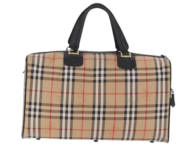 Burberry Nova Check Boston Tasche Canvas Beige Gold Authentisch ep14727 Golden - Ansicht 2