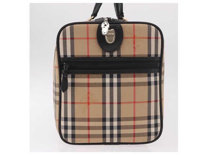 Burberry Nova Check Boston Tasche Canvas Beige Gold Authentisch ep14727 Golden - Ansicht 4