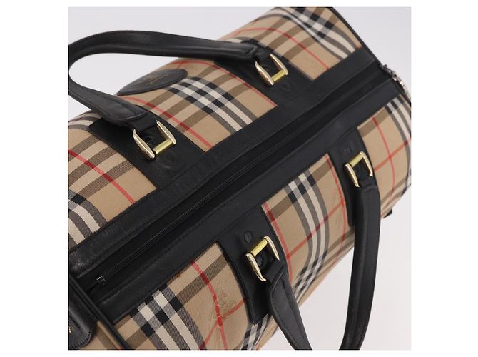 Burberry Nova Check Boston Tasche Canvas Beige Gold Authentisch ep14727 Golden - Ansicht 6