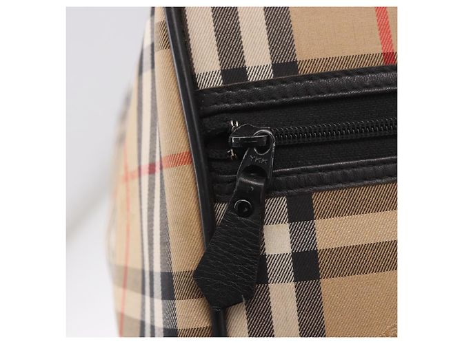 Burberry Nova Check Boston Tasche Canvas Beige Gold Authentisch ep14727 Golden - Ansicht 9