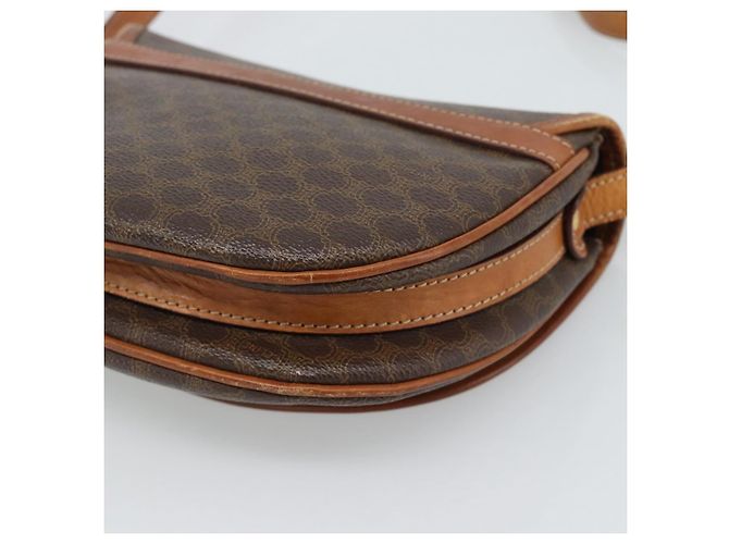Céline Borsa a Spalla CELINE Macadam Canvas PVC Pelle Marrone Oro Auth 187770 D'oro - vista 15