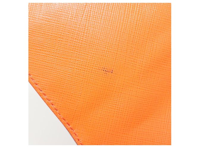 Borsa a tracolla Salvatore Ferragamo Gancini in catena di pelle arancione e oro Auth 185560 - vista 10