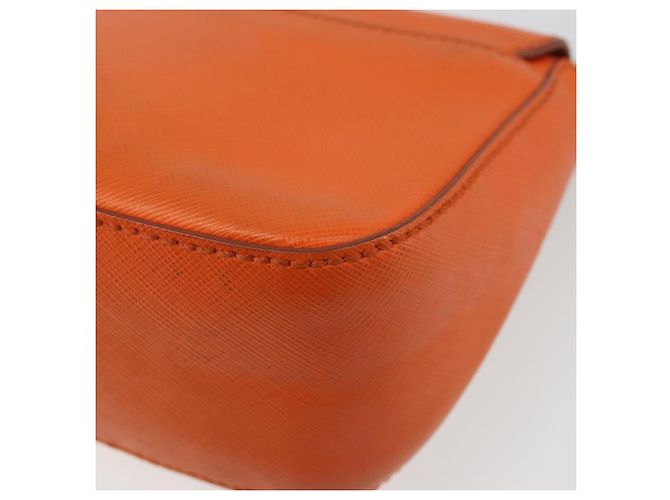 Borsa a tracolla Salvatore Ferragamo Gancini in catena di pelle arancione e oro Auth 185560 - vista 17