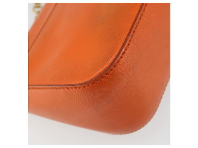 Borsa a tracolla Salvatore Ferragamo Gancini in catena di pelle arancione e oro Auth 185560 - vista 18