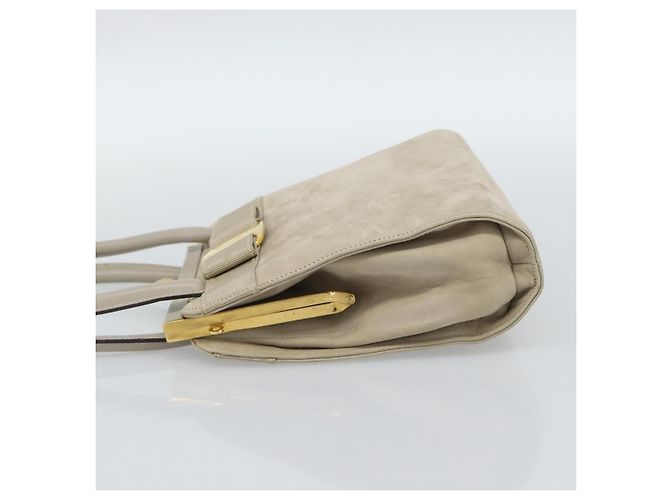 Borsa Salvatore Ferragamo Vala in scamosciato beige oro Auth ka4791 D'oro - vista 3