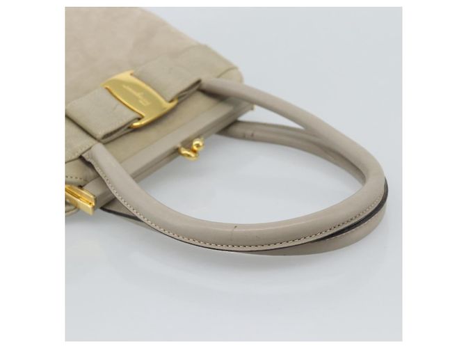 Borsa Salvatore Ferragamo Vala in scamosciato beige oro Auth ka4791 D'oro - vista 7