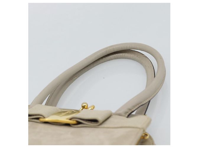Borsa Salvatore Ferragamo Vala in scamosciato beige oro Auth ka4791 D'oro - vista 8