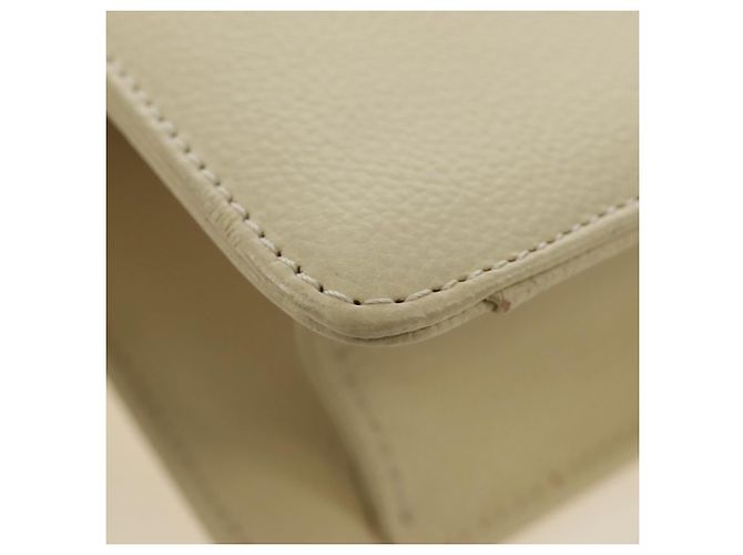 Bolsa de Ombro SAINT LAURENT YSL em Couro Marfim Ouro Auth am11905V Dourado Cru - vista 11