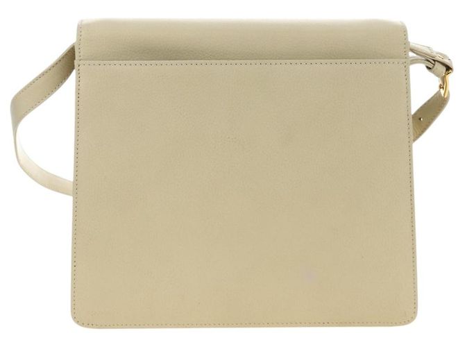 Bolsa de Ombro SAINT LAURENT YSL em Couro Marfim Ouro Auth am11905V Dourado Cru - vista 2
