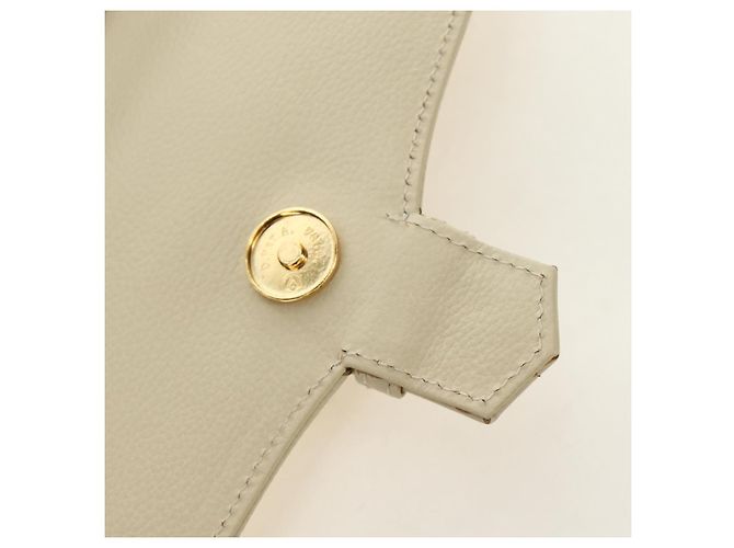 Bolsa de Ombro SAINT LAURENT YSL em Couro Marfim Ouro Auth am11905V Dourado Cru - vista 22