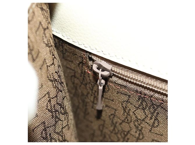 Bolsa de Ombro SAINT LAURENT YSL em Couro Marfim Ouro Auth am11905V Dourado Cru - vista 26