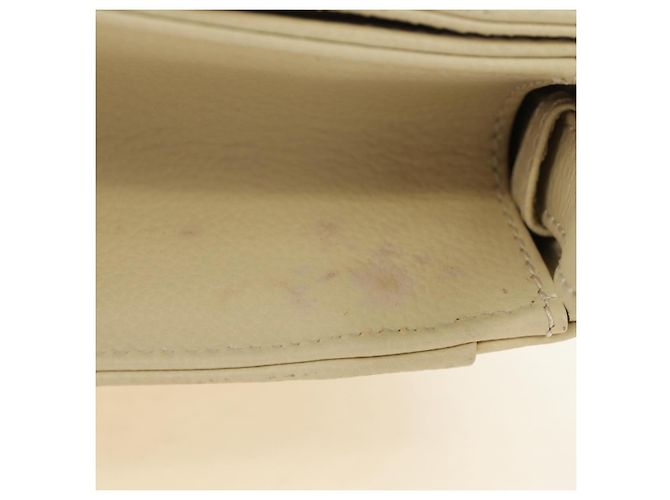 Bolsa de Ombro SAINT LAURENT YSL em Couro Marfim Ouro Auth am11905V Dourado Cru - vista 6