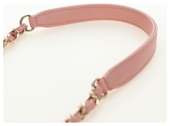 CHANEL Borsa a Spalla con Catena Tweed 2way Pink Gold CC Auth 185316M Rosa D'oro - vista 16