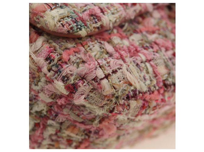 CHANEL Borsa a Spalla con Catena Tweed 2way Pink Gold CC Auth 185316M Rosa D'oro - vista 20