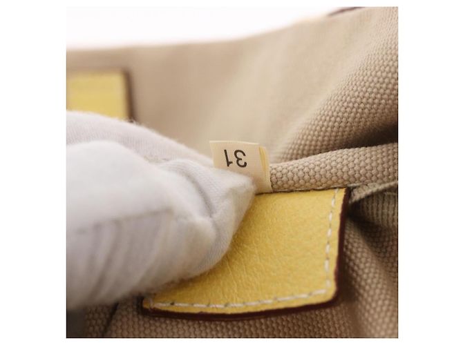 PRADA Tote Bag Canvas Beige Silber Auth 187781A - Ansicht 11