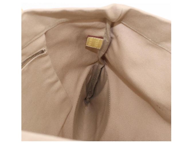 PRADA Tote Bag Canvas Beige Silber Auth 187781A - Ansicht 19