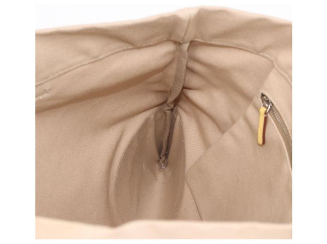 PRADA Tote Bag Canvas Beige Silber Auth 187781A - Ansicht 20
