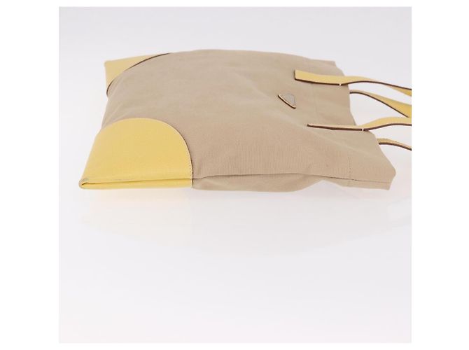 PRADA Tote Bag Canvas Beige Silber Auth 187781A - Ansicht 3