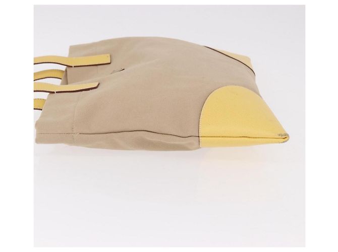 PRADA Tote Bag Canvas Beige Silber Auth 187781A - Ansicht 4