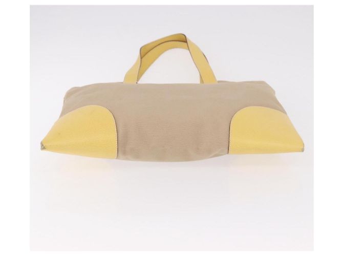PRADA Tote Bag Canvas Beige Silber Auth 187781A - Ansicht 5