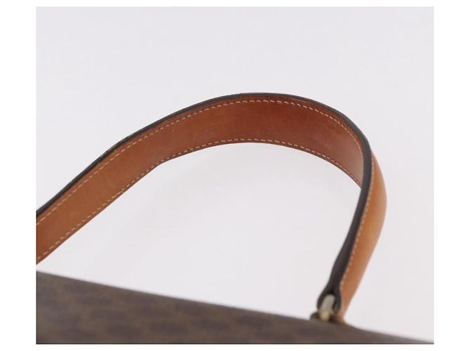 Céline Borsa CELINE Macadam Canvas PVC Pelle Marrone Oro Auth 186847 D'oro - vista 14