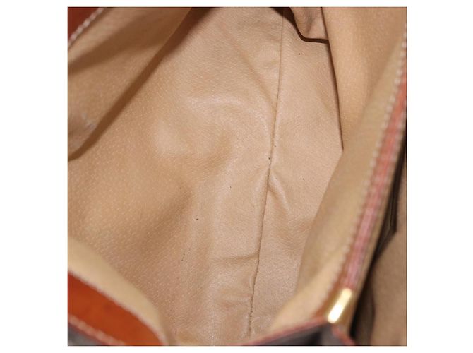 Céline Borsa CELINE Macadam Canvas PVC Pelle Marrone Oro Auth 186847 D'oro - vista 22