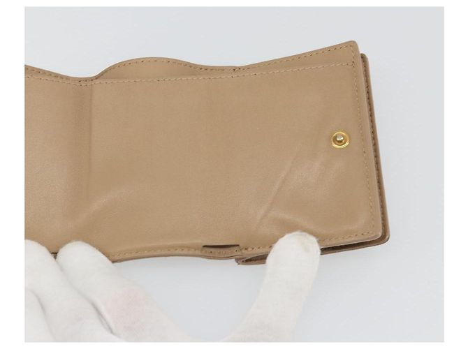 Portafoglio SAINT LAURENT Cassandra in pelle Beige Oro Auth 186279A D'oro - vista 19