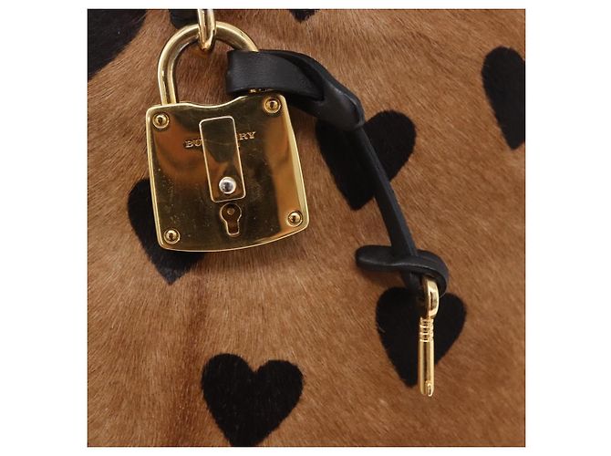 Borsa a tracolla BURBERRY in pelle Harako Marrone Oro Autentica 187618A - vista 10