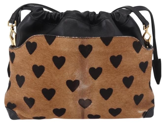 Borsa a tracolla BURBERRY in pelle Harako Marrone Oro Autentica 187618A - vista 2