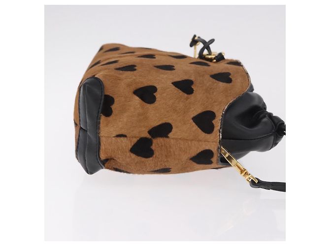 Borsa a tracolla BURBERRY in pelle Harako Marrone Oro Autentica 187618A - vista 4