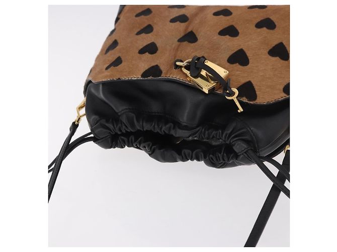 Borsa a tracolla BURBERRY in pelle Harako Marrone Oro Autentica 187618A - vista 7